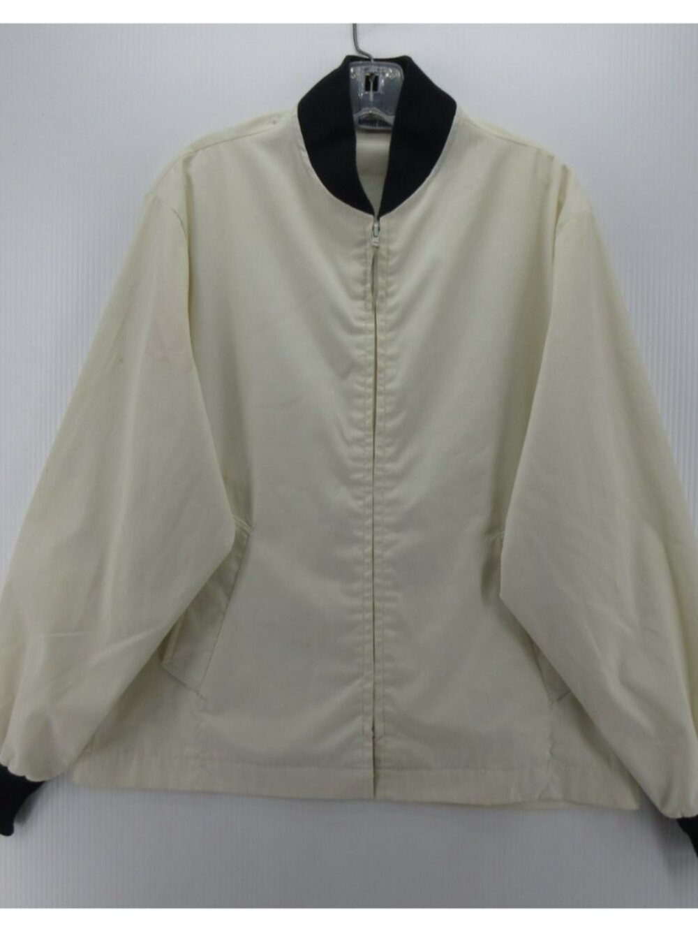 VINTAGE Maine Guide Jacket XL Cream Bi Swing Windbreaker USA Made *
